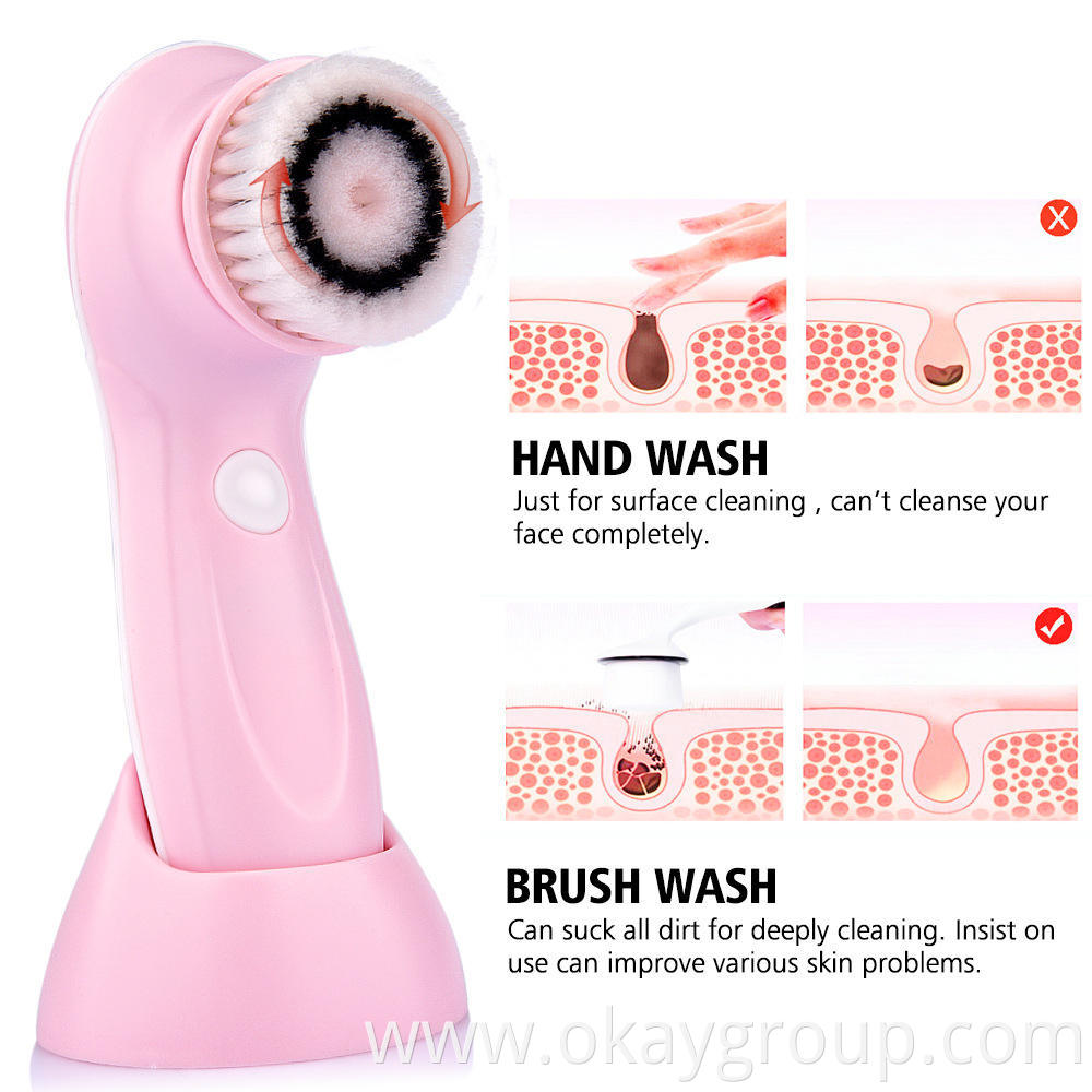 Exfoliating deep cleansing facial cleansing brush rechargeable electric facial cleansing brush